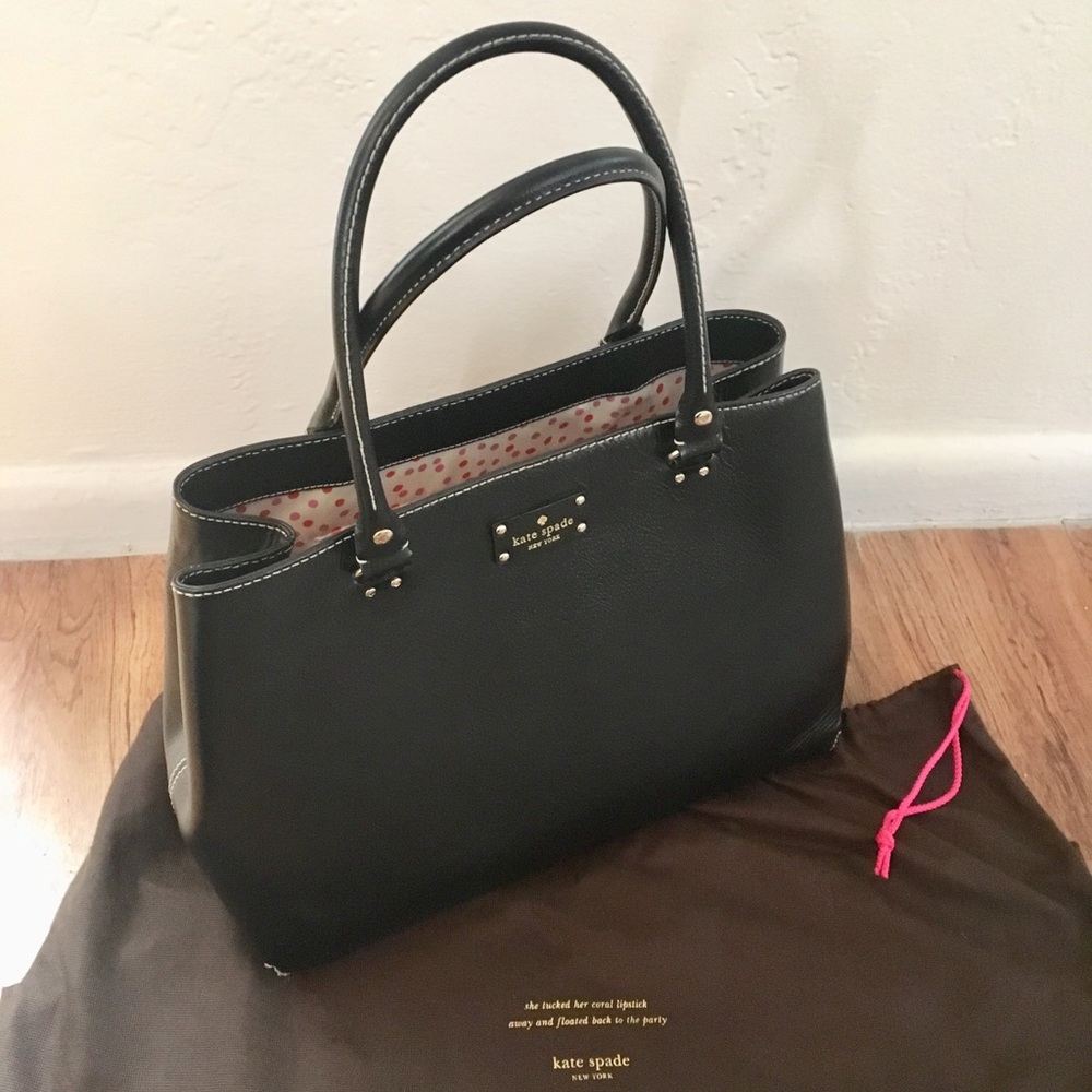 Kate Spade Wellesley Elena Tote Black Leather